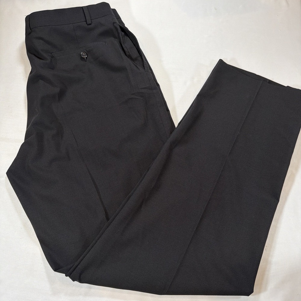 Ralph Ralph Lauren Mens 38x34 Black Flat Front Dress Pants Career Office Stretch